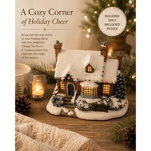 2001 Thomas Kinkade Hawthorne "VILLAGE TEA ROOM" Christmas Village